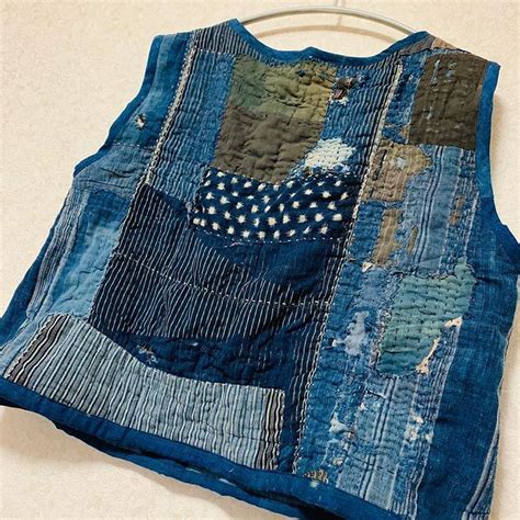 Jeansväst med japanska sömmar