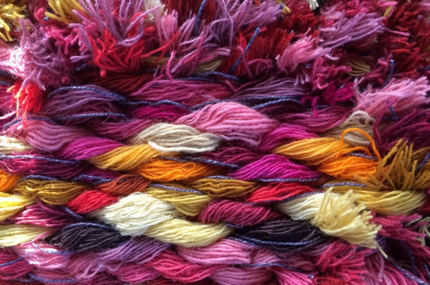 Vävgarneri rosa och lila